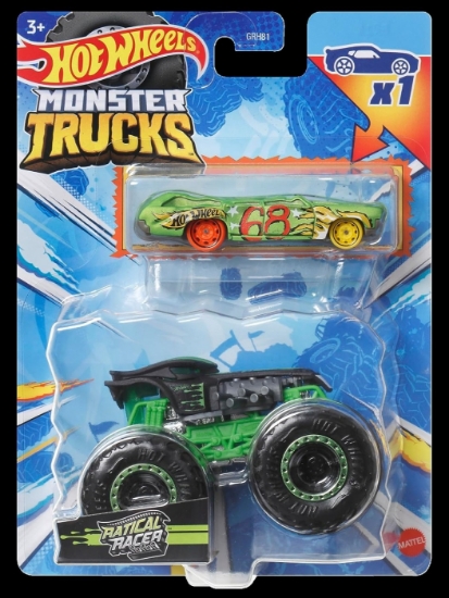 Imagine HOT WHEELS MONSTER TRUCK SI MASINUTA METALICA RATICAL RACER 