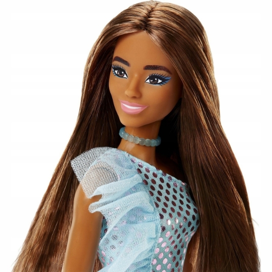 Imagine PAPUSA BARBIE TINUTE STRALUCITOARE SATENA CU ROCHITA BLUE
