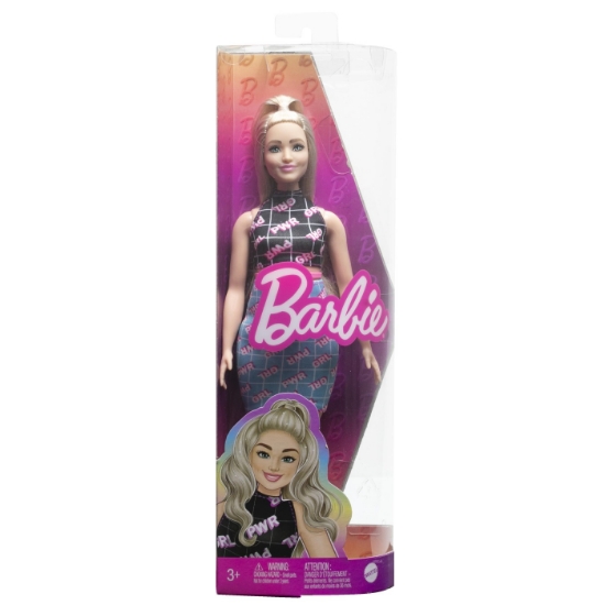 Imagine PAPUSA BARBIE FASHIONISTA BLONDA CU BORSETA ROZ