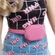 Imagine PAPUSA BARBIE FASHIONISTA BLONDA CU BORSETA ROZ