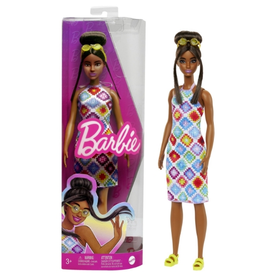 Imagine PAPUSA BARBIE FASHIONISTA SATENA CU OCHELARI DE SOARE GALBENI