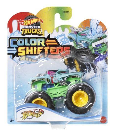 Imagine HOT WHEELS MONSTER TRUCK CAMION HOTWEILER CU CULORI SCHIMBATOARE SCARA 1:64