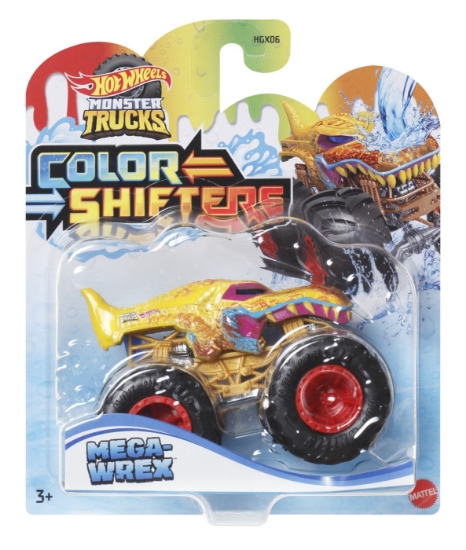 Imagine HOT WHEELS MONSTER TRUCK CAMION MEGA WREX CU CULORI SCHIMBATOARE SCARA 1:64