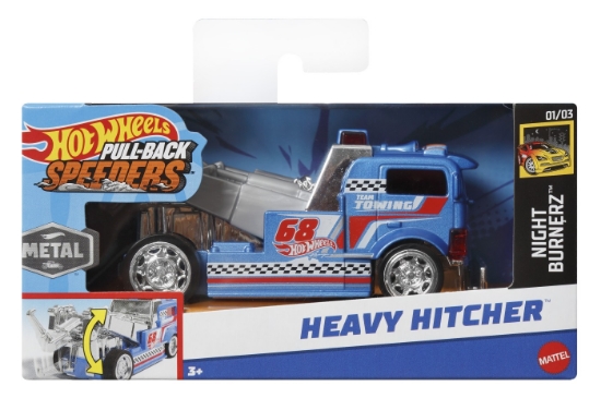 Imagine Hot Wheels Mașinuță metalică cu sistem Pull Back Heavy Hitcher scara 1:43