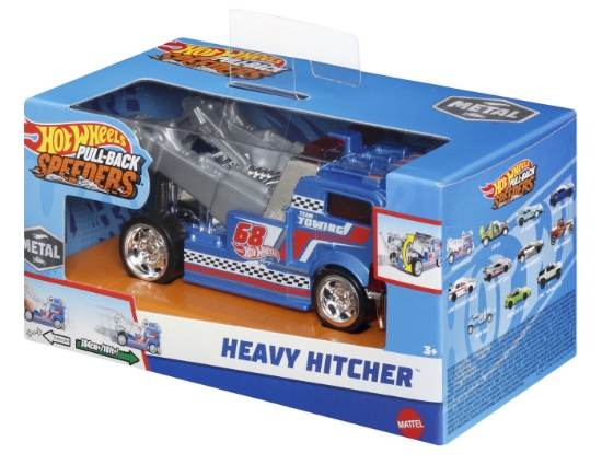 Imagine Hot Wheels Mașinuță metalică cu sistem Pull Back Heavy Hitcher scara 1:43