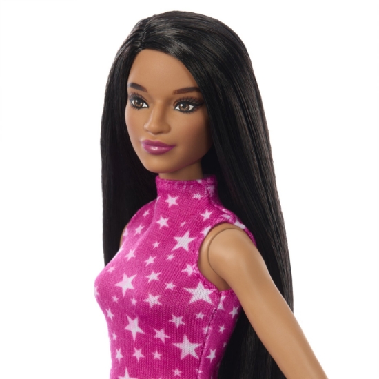 Imagine PAPUSA BARBIE FASHIONISTA BRUNETA CU TOP CU STELUTE