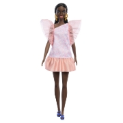 Imagine PAPUSA BARBIE FASHIONISTA  AFRO-AMERICANA CU ROCHIE PEACH