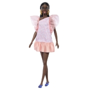 Imagine PAPUSA BARBIE FASHIONISTA  AFRO-AMERICANA CU ROCHIE PEACH