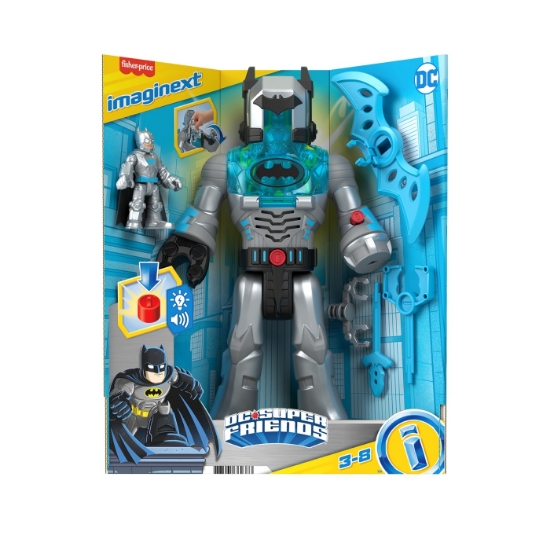 Imagine FISHER PRICE IMAGINEXT DC SUPER FRIENDS ROBOT BATMAN IN COSTUM GRI 30CM