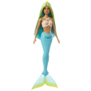 Imagine BARBIE DREAMTROPIA PAPUSA SIRENA CU CORSET GALBEN SI COADA ALBASTRA