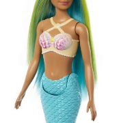 Imagine BARBIE DREAMTROPIA PAPUSA SIRENA CU CORSET GALBEN SI COADA ALBASTRA