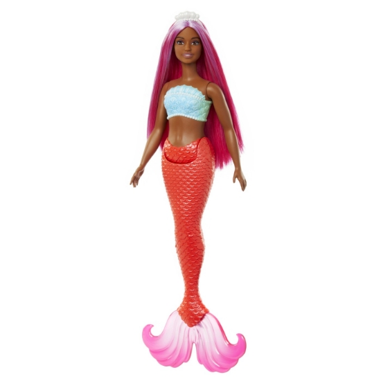 Imagine BARBIE DREAMTROPIA PAPUSA SIRENA CU PAR MAGENTA SI COADA PORTOCALIE
