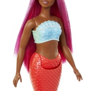 Imagine BARBIE DREAMTROPIA PAPUSA SIRENA CU PAR MAGENTA SI COADA PORTOCALIE