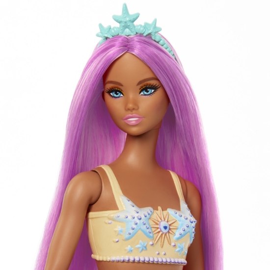 Imagine BARBIE DREAMTROPIA PAPUSA SIRENA CU PARUL ROZ SI COADA PORTOCALIE
