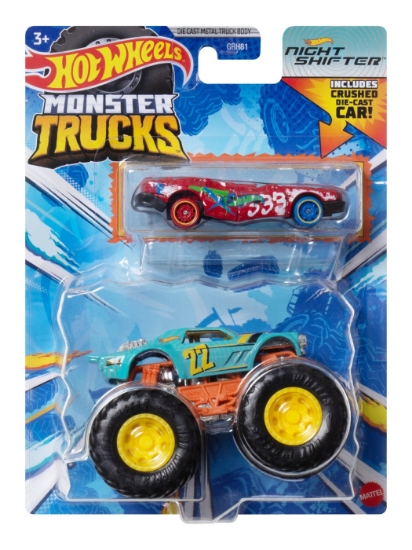 Imagine HOT WHEELS MONSTER TRUCK SI MASINUTA METALICA NIGHT SHIFTER
