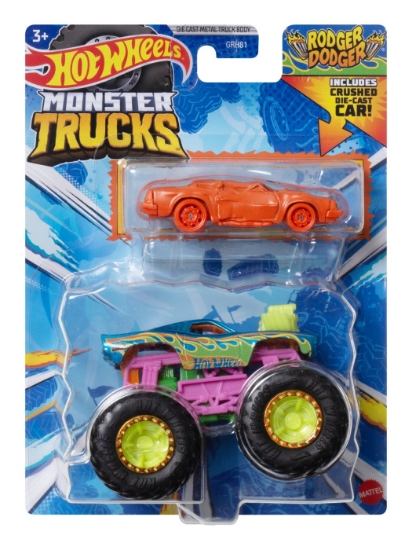 Imagine HOT WHEELS MONSTER TRUCK SI MASINUTA METALICA RODGER DODGER