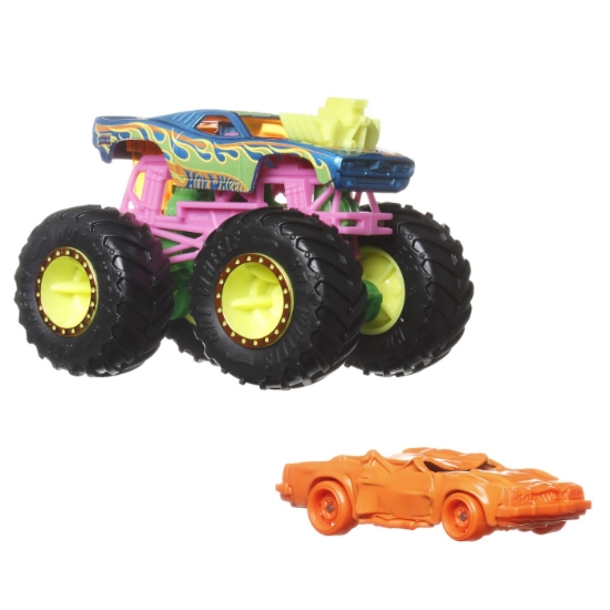 Imagine Hot Wheels Monster Truck si masinuta metalica Rodger Dodger