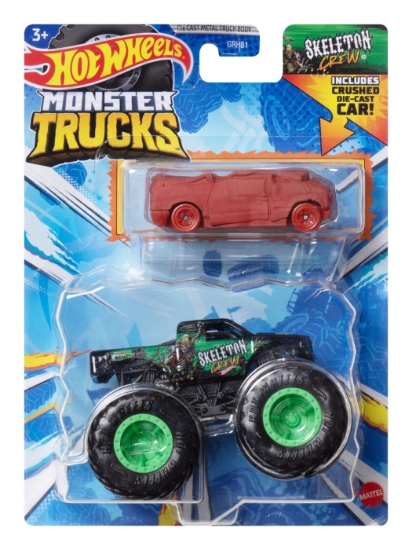 Imagine HOT WHEELS MONSTER TRUCK SI MASINUTA METALICA SKELETON CREW