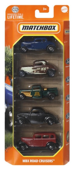 Imagine Matchbox set 5 mașinuțe metalice MBX Road Cruisers scara 1:64
