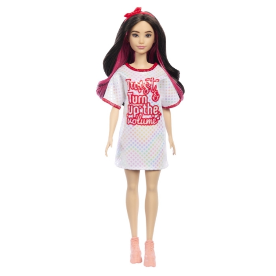 Imagine PAPUSA BARBIE FASHIONISTA BRUNETA CU ROCHITA SPORT
