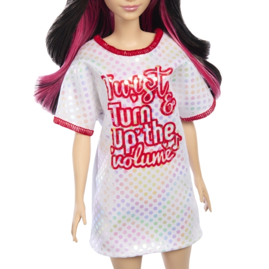 Imagine PAPUSA BARBIE FASHIONISTA BRUNETA CU ROCHITA SPORT