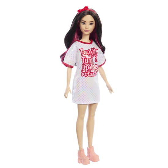 Imagine PAPUSA BARBIE FASHIONISTA BRUNETA CU ROCHITA SPORT