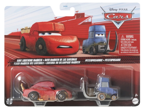 Imagine CARS3 SET 2 MASINUTE METALICE CAVE FULGER MCQUEEN SI PITSTOPOSAURUS