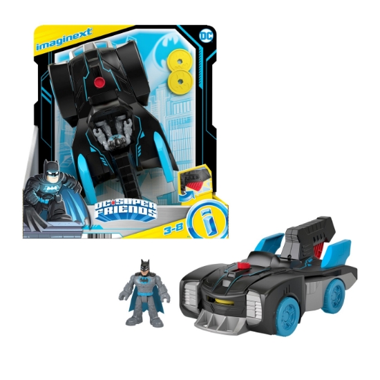Imagine Imaginext DC Super Friends vehicul cu figurină Bat-Tech Batmobil