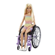 Imagine BARBIE PAPUSA BARBIE BLONDA IN SCAUN CU ROTILE