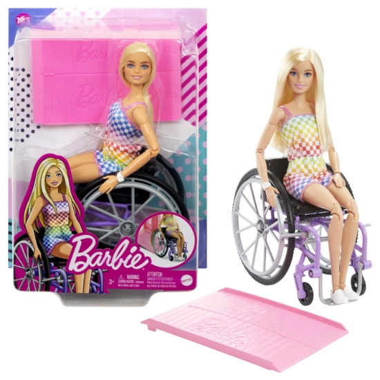 Imagine BARBIE PAPUSA BARBIE BLONDA IN SCAUN CU ROTILE