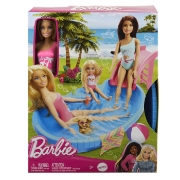 Imagine BARBIE SET PAPUSA BARBIE BLONDA SI PISCINA