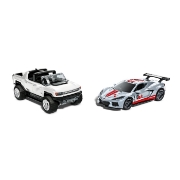 Imagine HOT WHEELS SET 2 MASINUTE METALICE PULL BACK GMC HUMMER EV SI CORVETTE C8R 1:43