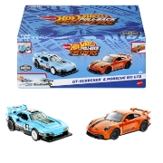 Imagine HOT WHEELS SET 2 MASINUTE METALICE PULL BACK GT-SCORCHER SI PORSCHE 911 GT3 1:43