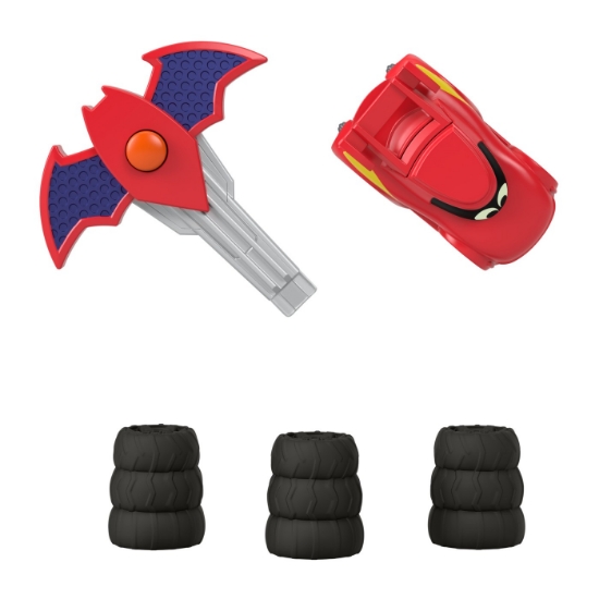 Imagine Fisher Price Batwheels mașinuța roșie scara 1:55