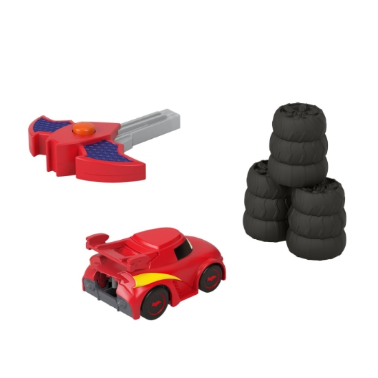 Imagine Fisher Price Batwheels mașinuța roșie scara 1:55