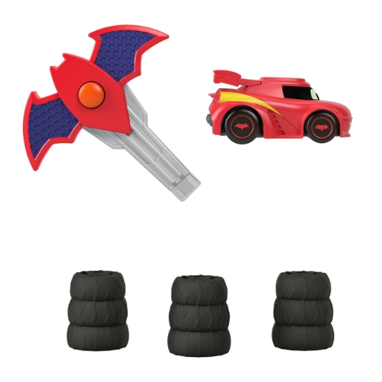 Imagine Fisher Price Batwheels mașinuța roșie scara 1:55