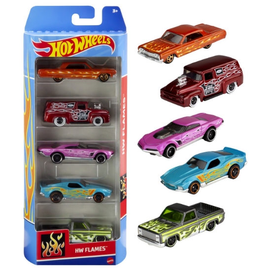 Imagine SET 5 MASINI HOT WHEELS HW FLAMES