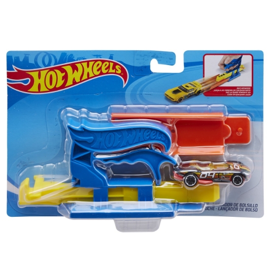 Imagine HOT WHEELS SET LANSATOR PORTABIL ALBASTRU SI MASINUTA