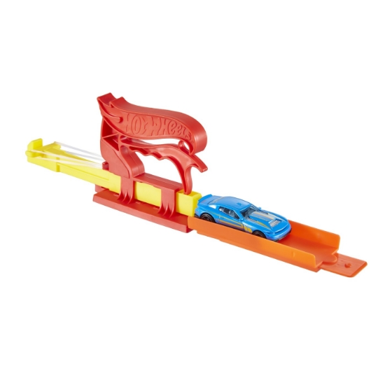 Imagine Hot Wheels set lansator portabil roșu și mașinuță