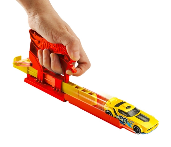 Imagine Hot Wheels set lansator portabil roșu și mașinuță