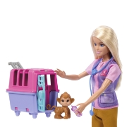 Imagine BARBIE YOU CAN BE SET PAPUSA CU DOUA ANIMALUTE DIN JUNGLA