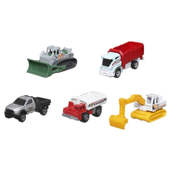 Imagine Matchbox set 5 mașinuțe metalice MBX Construction III scara 1:64