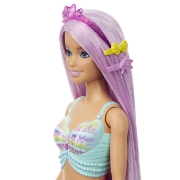 Imagine BARBIE PAPUSA SIRENA CU PAR MOV SI COADA ROZ