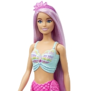 Imagine BARBIE PAPUSA SIRENA CU PAR MOV SI COADA ROZ
