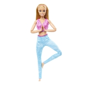 Imagine PAPUSA BARBIE MADE TO MOVE BLONDA CU TOP ROZ