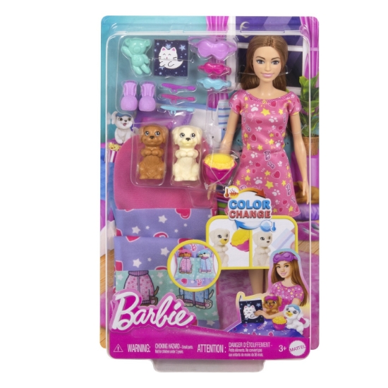 Imagine BARBIE PAPUSA BARBIE FAMILY SET PETRECERE CU 2 CATELUSI COLOR CHANGE