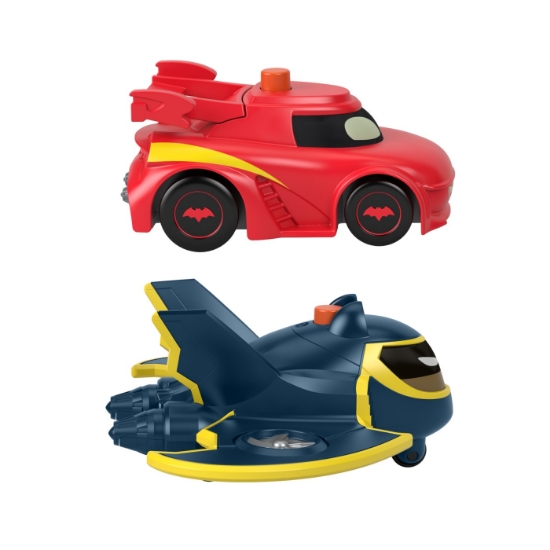 Imagine Fisher Price Batwheels set 2 mașinuțe cu lumini Redbird și Batwing scara 1:55
