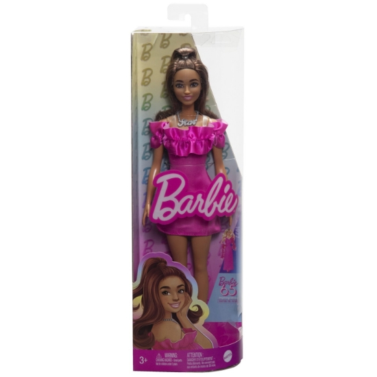 Imagine PAPUSA BARBIE FASHIONISTA SATENA CU ROCHIE ROZ
