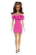 Imagine PAPUSA BARBIE FASHIONISTA SATENA CU ROCHIE ROZ