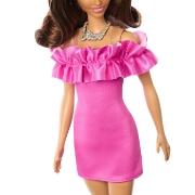 Imagine PAPUSA BARBIE FASHIONISTA SATENA CU ROCHIE ROZ